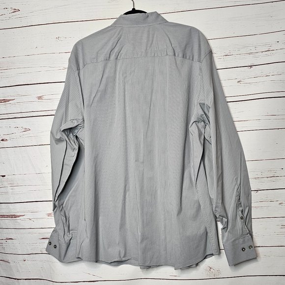 Calvin Klein Modern Fit Gray Button Down Shirt - Picture 7 of 9